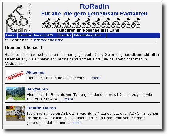 &Uuml;bersicht Fremdtouren